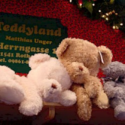 Die Teddys sind von dem vielen Weihnachtstrubel schon ganz müde.